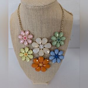 Necklace BIB Style With Flower. The Orange Flower Is  Super.
